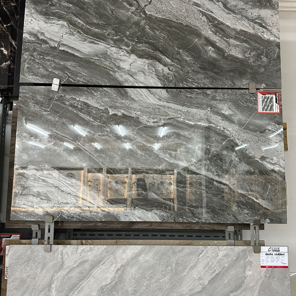 Granit 120x60 Grigio Scuro Marmo / Granite Tile Cove 60x120 Abu Grey Top Table Dinding Lantai