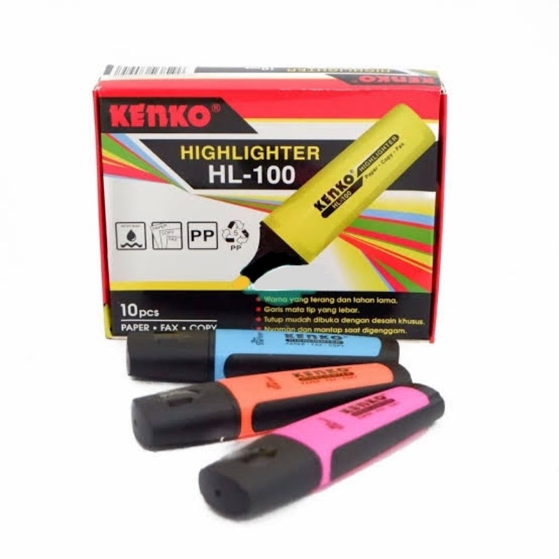

Kenko Stabillo Highlighter Pen HL-100 Isi 10 Pcs