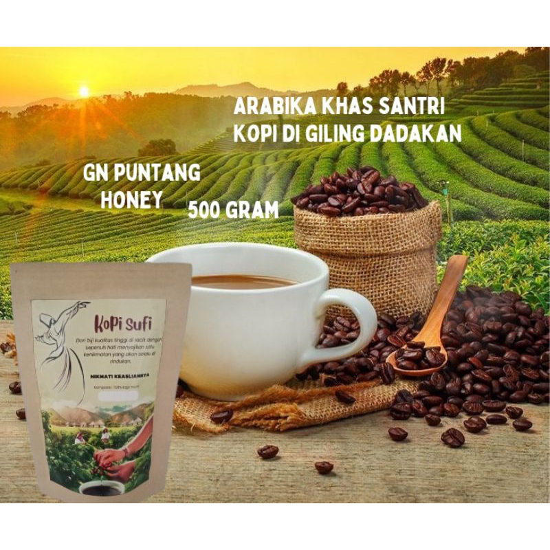 

kopi bubuk Arabika PUNTANG HONEY 500 gram kopi tubruk asli biji/bubuk