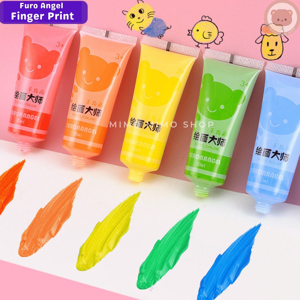 

KODE V1L2 FURO ANGEL FINGER PAINT WASHABLE CAT TANGAN WARNA NON TOXIC SET EDUKASI ANAK