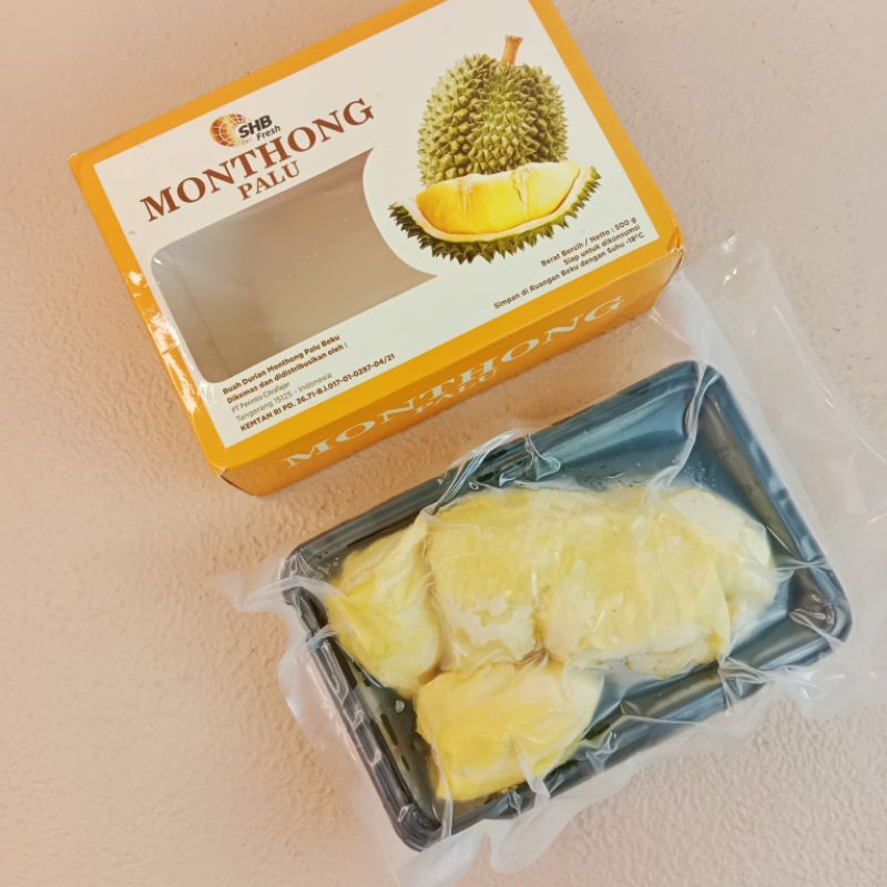 

Buah Durian Monthong Montong Palu SHB Kupas Box Freshly Frozen 500gr