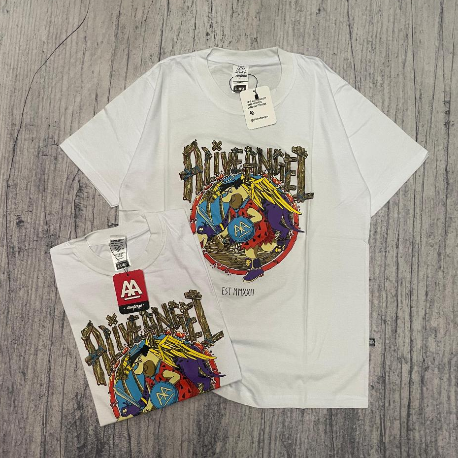 KOAS DISTRO ORIGINAL GAMBAR KARTUN FLINSTONE LENGAN PENDEK PUTIH / T-SHIRT SLAVE VINTAGE PRIA & WANI