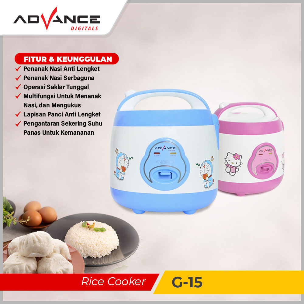 Advance Rice Cooker G15A Doraemon Magic Jar / Magic Com G 15  / Penanak Nasi Serbaguna