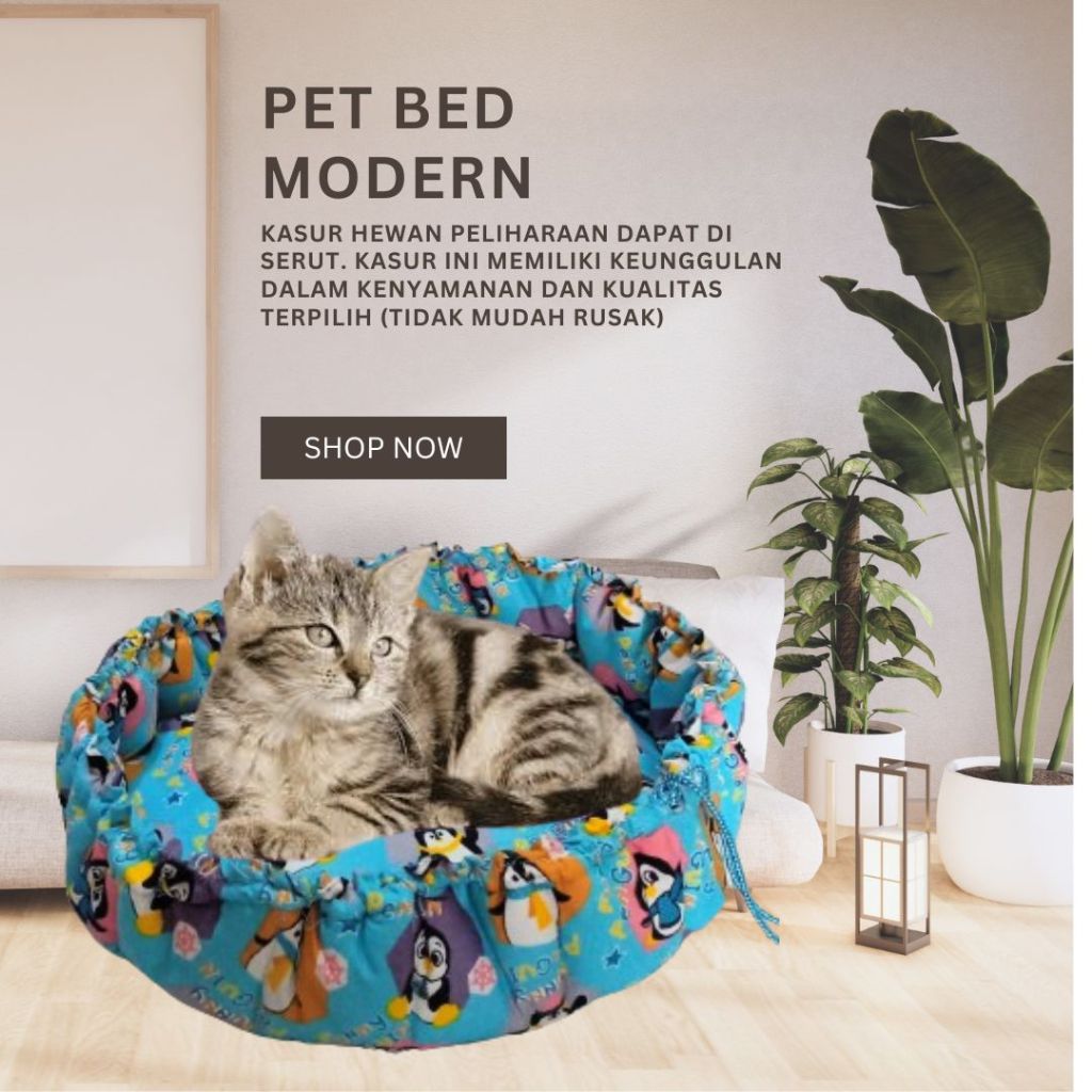PET BED Kasur Serut Kucing dan Anjing Elegan Tempat Tidur Hewan Peliharaan