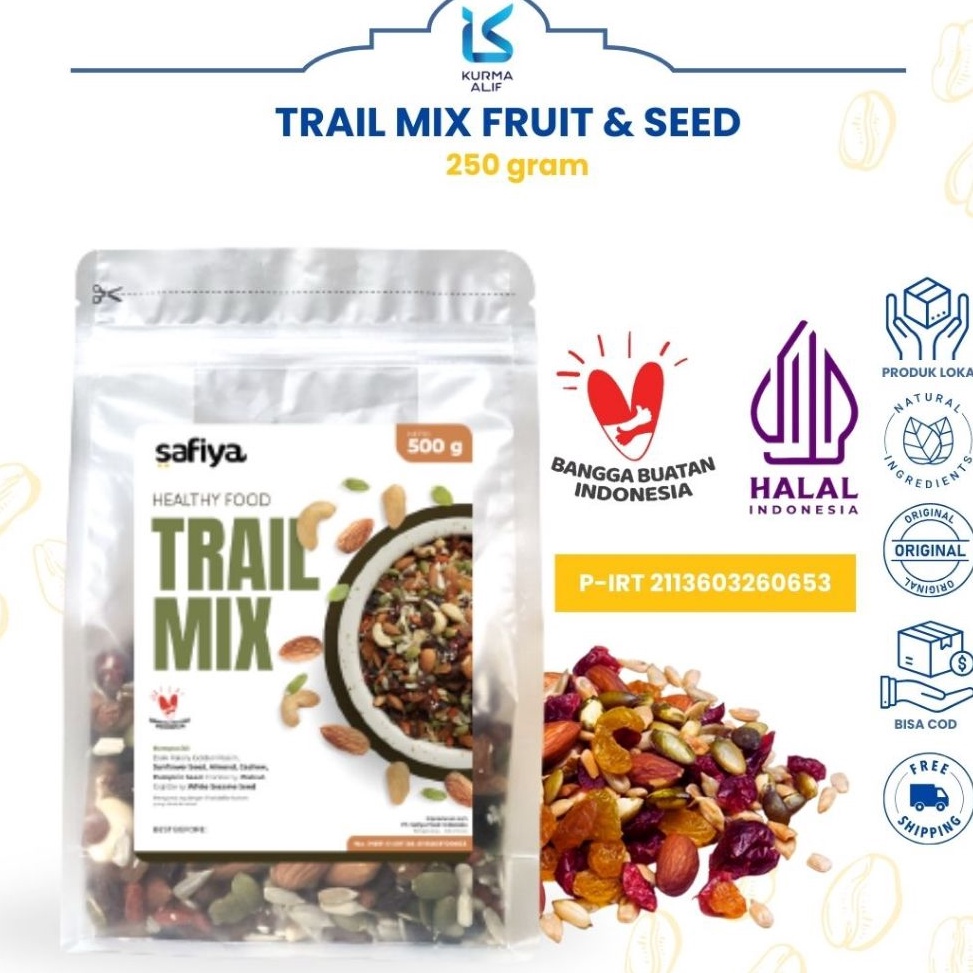 

Trail Mix Safiya 25 gr Berry Nut and Seed Original Cemilan Sehat Rasa Enak