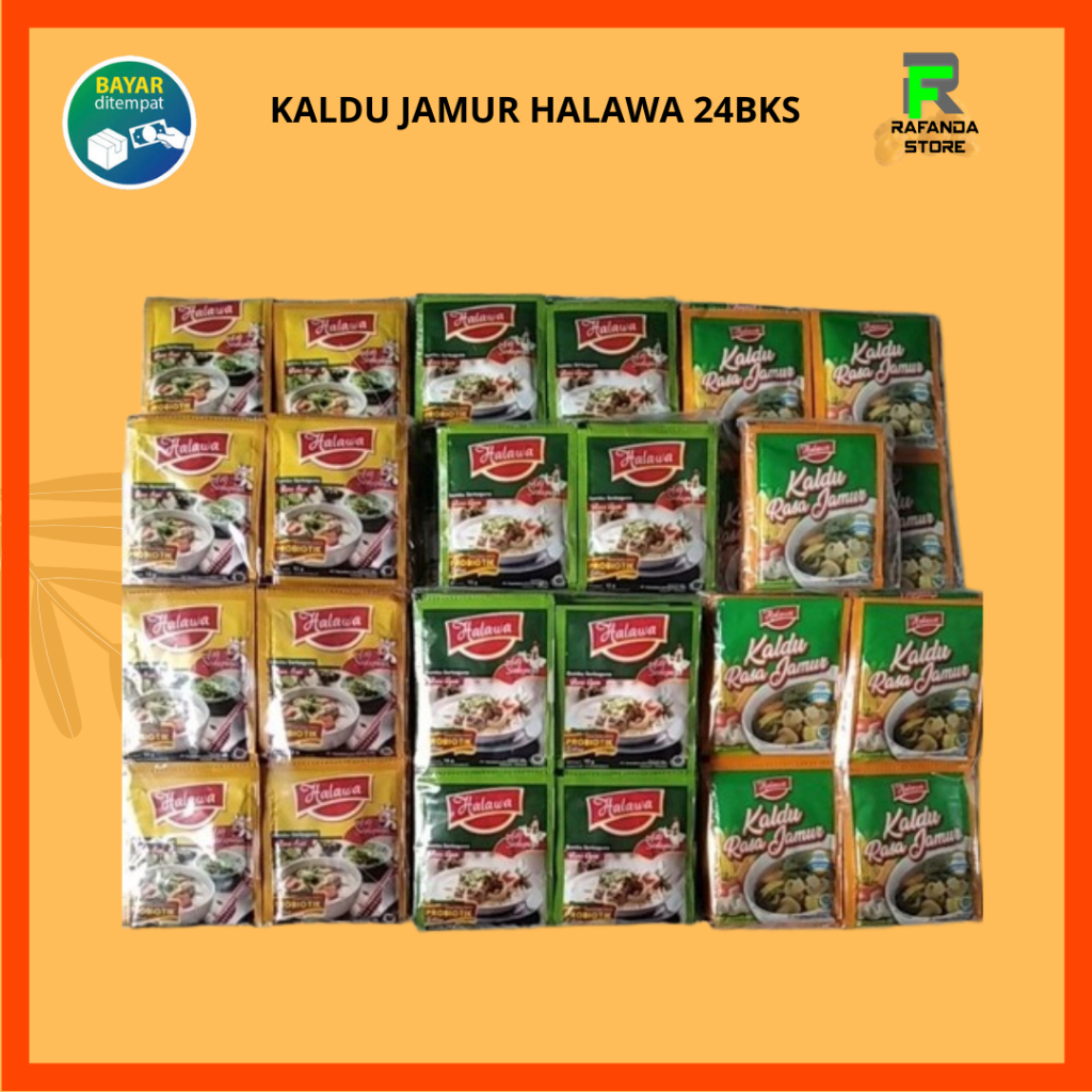 

Halawa Pack (24 sachet) Kaldu Penyedap Alami non msg sintetis/ Kaldu Penyedap plus Probiotik