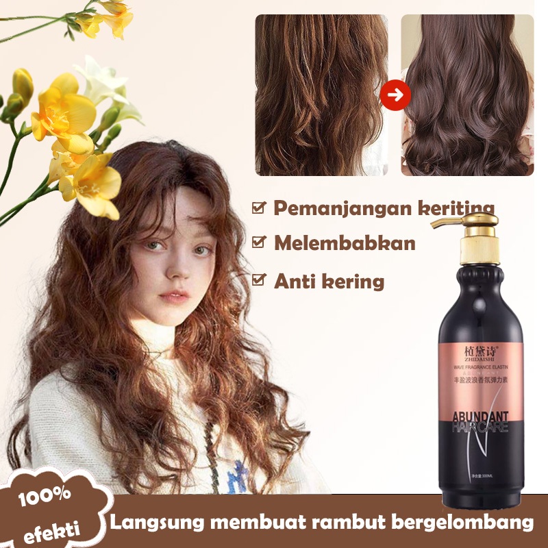 Curl Cream Rambut Keriting 300ml Curl Cream Elastin Wavy Hair Cream Gel Rambut Keriting