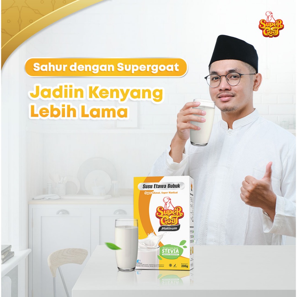 

Super Goat Susu Etawa Segar Dengan Gula Stevia Alami 0 kalori 1 Box