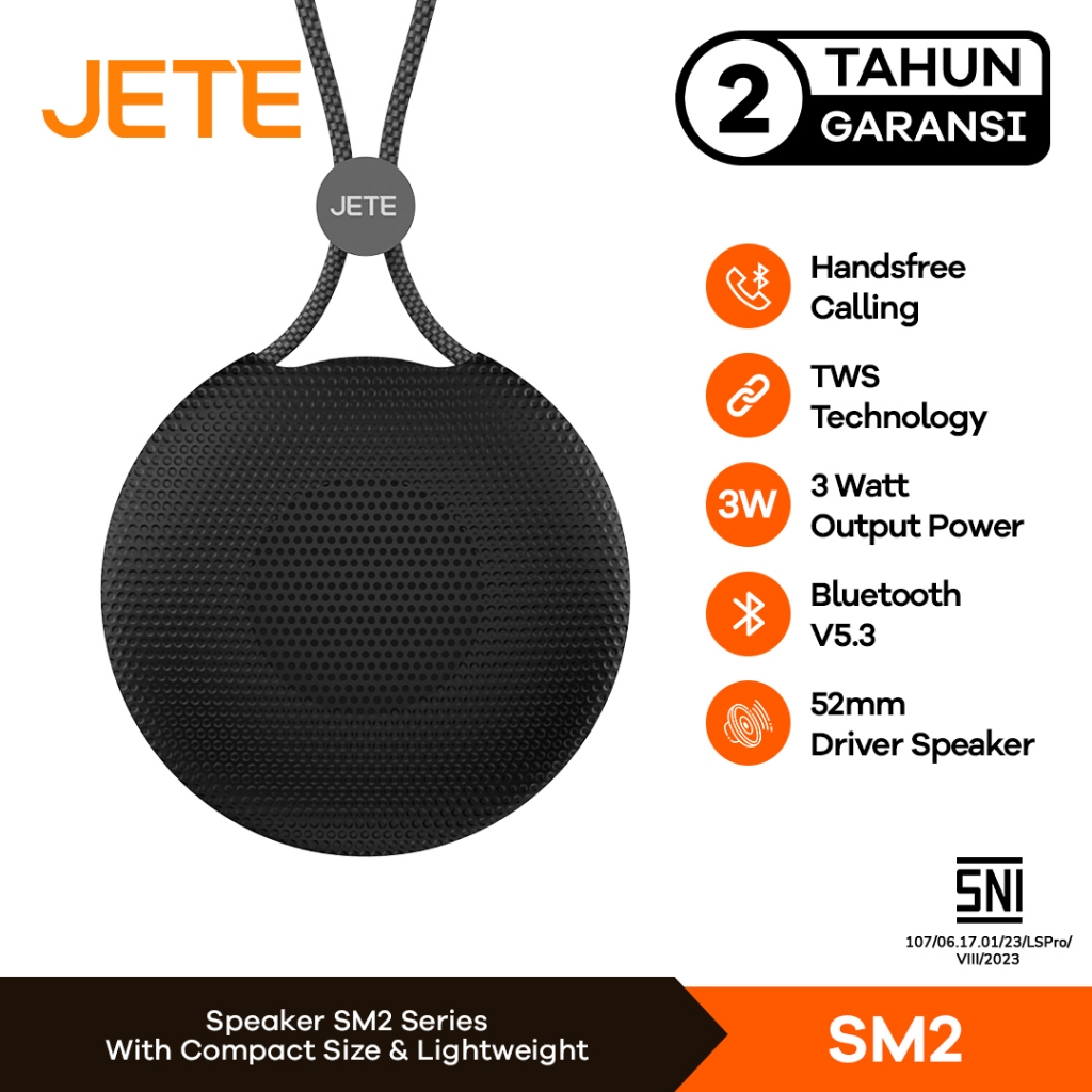 Speaker Bluetooth Portable BT V5.3 JETE SM2 - Garansi 2 Tahun