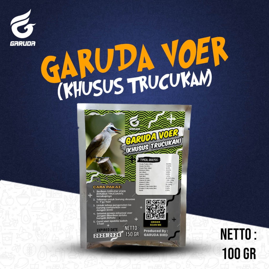 VOER BURUNG TRUCUKAN | VOER HARIAN | VOER NUTRISI KOMPLIT | GARUDA VOER HARIAN KHUSUS TRUCUKAN | GAR