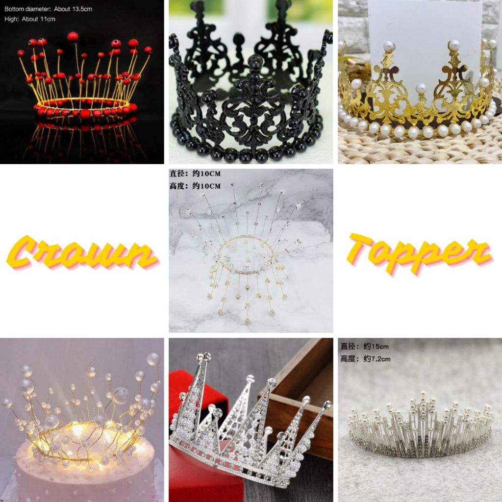 Crown Topper Aneka Topper Kue bentuk Mahkota Topper Mahkota Kerajaan