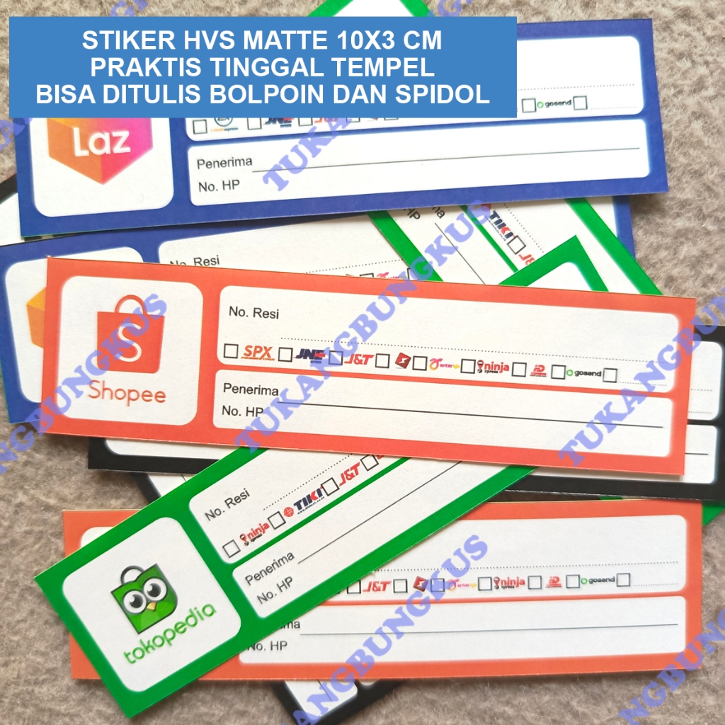

[ isi 40 pcs ] Stiker Resi Label Pengiriman Olshop HVS 10x3 CM