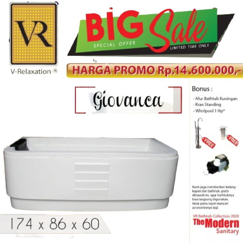 VR Bathtub Standing Giovanca Whirlpool Jacuzzi