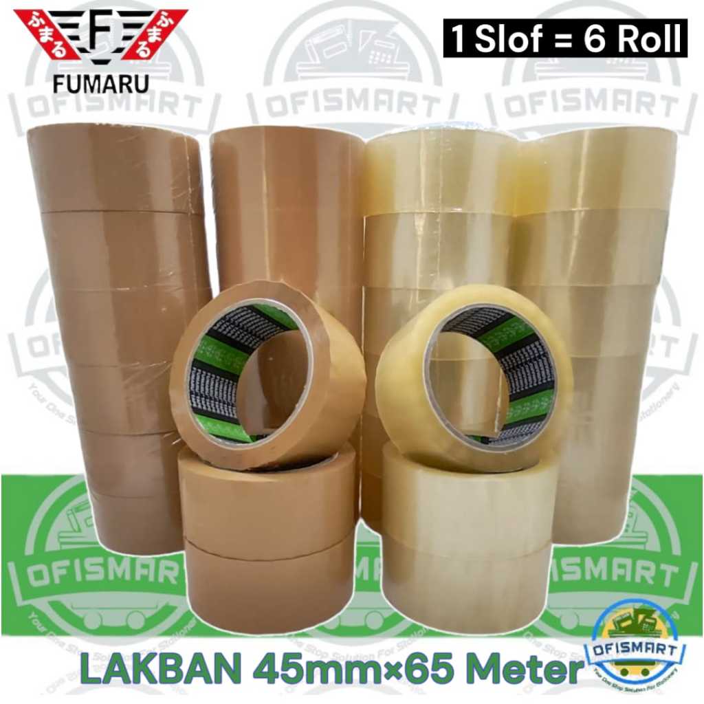 

Fumaru Lakban OPP Tape Selotip 45mm x 65 M Green | @1 Slof =6 Rol