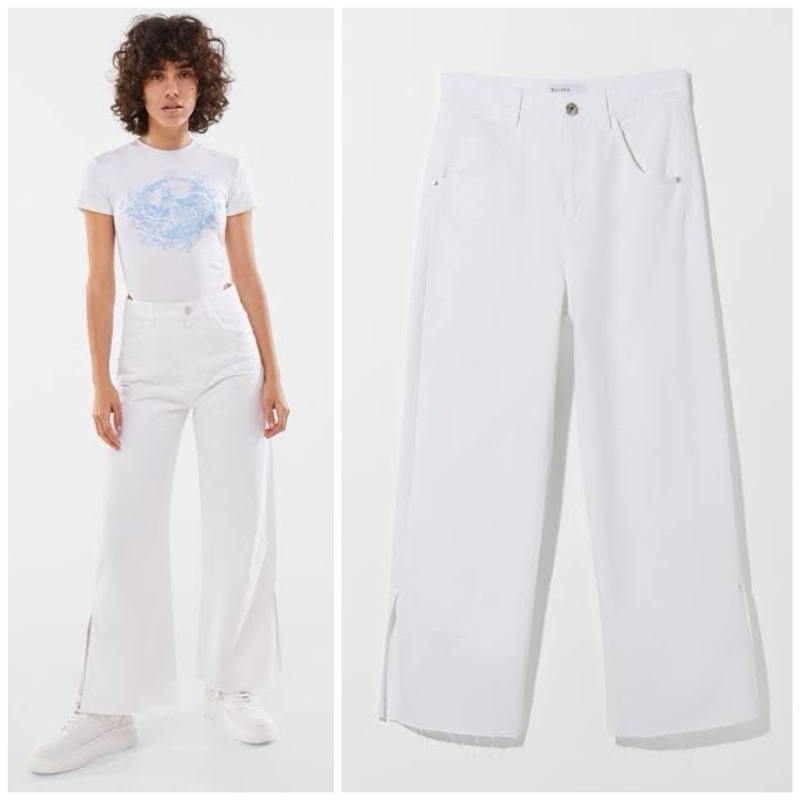 Bershka HW Wide Leg/Straight Jeans