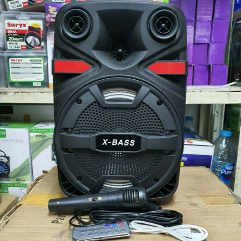 KODE Q9U COD Speaker Bluetooth karaoke Fleco F868 Bonus mic X BASS 85 INCH