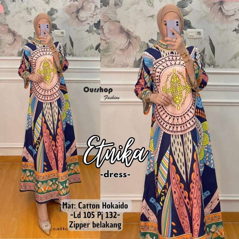 ETNICA ETNIKA GLORY ANDARA TUNIC MIDI BY SEYMA BAHAN COTTON VELVET SILK IMPORT LONG TUNIK BOHO BOHEM
