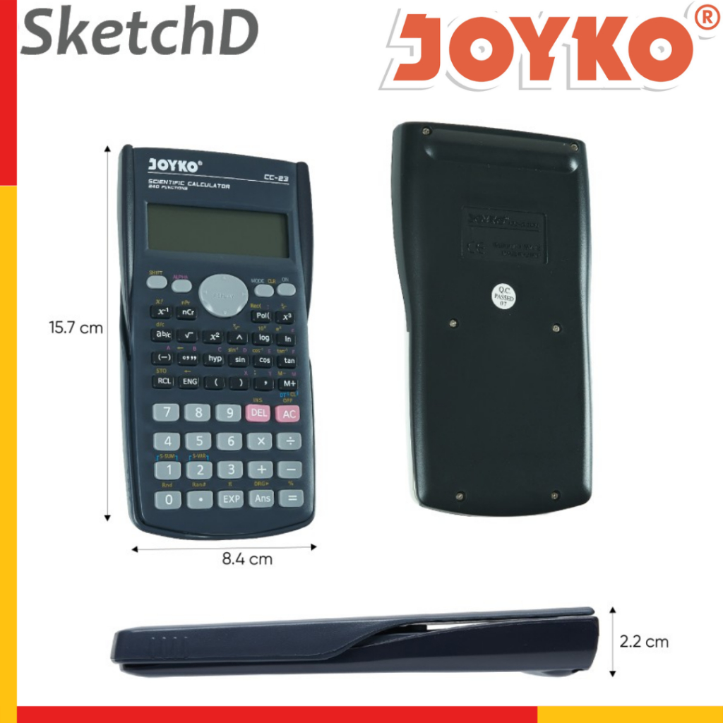 

Kalkulator ilmiah Joyko Scientific Calculator CC 23 CO