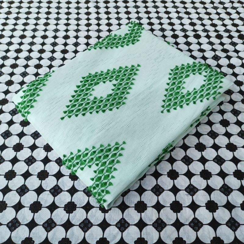 Kain Tenun Bulu Sage Mint Bulu Hijau