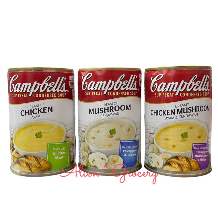 

Top Seller PROMO Campbell Campbells Condensed Soup Cream Chicken Mushroom 3gr