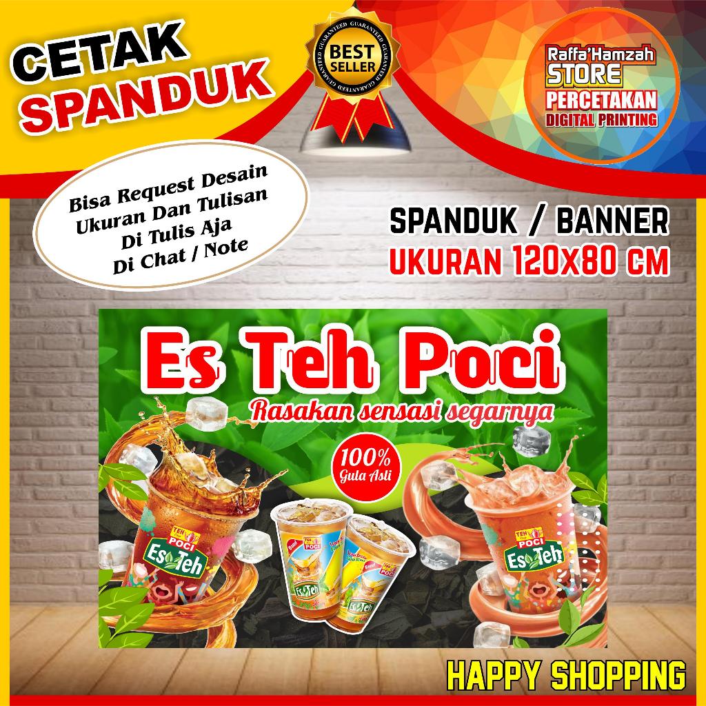 Spanduk Banner Backdrop Es Teh Poci / Banner Teh Poci / Spanduk Es Teh Poci BISA COD