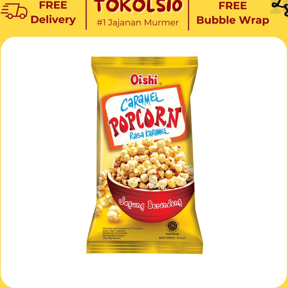 

New Product Oishi Popcorn CaramelCoklatKeju 1 Renceng Isi 1 pcs 2gr