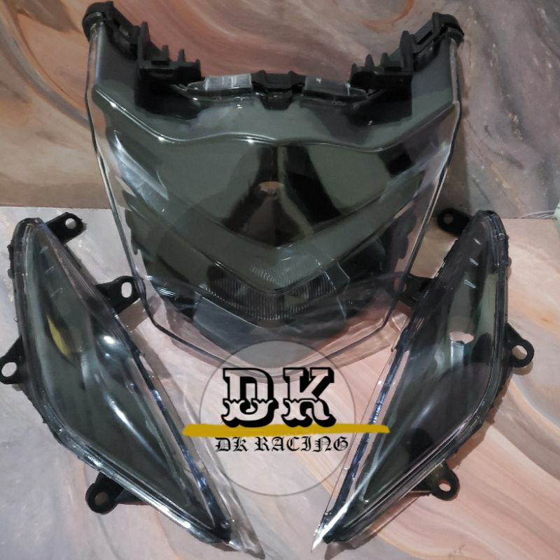 REFLEKTOR LAMPU DEPAN PLUS SEIN BEAT KARBU COSTUM HITAM SMOKE