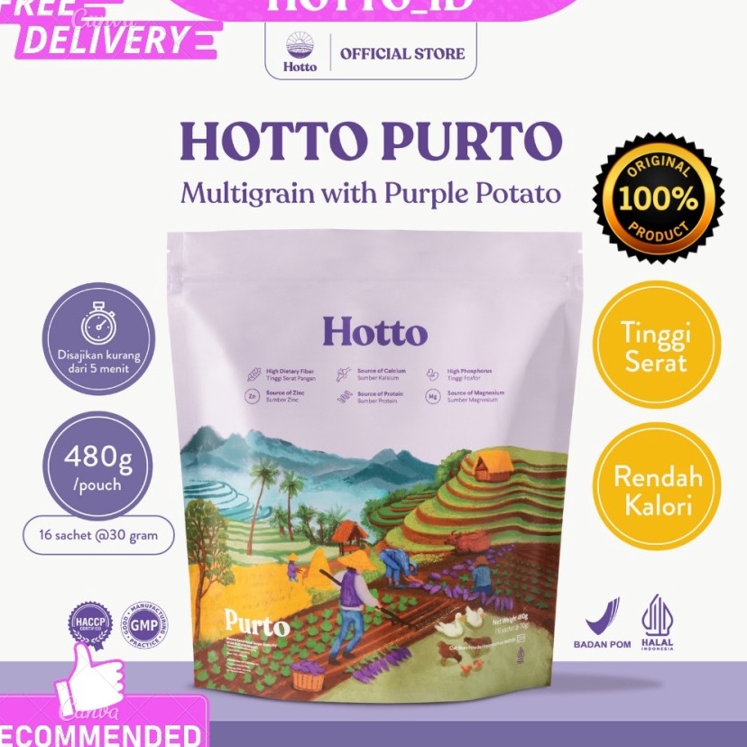 

Terlaris Hotto Purto Multigrain with Purple Potato 1 Pouch 16 Sachet