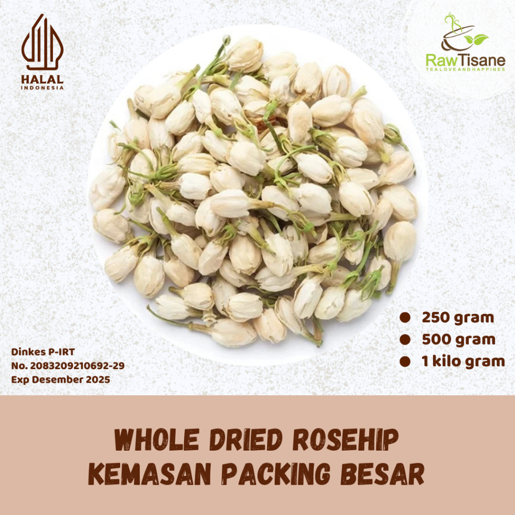 

RAW TISANE Jasmine Flower Tea / Dried Jasmine Flower / Teh Bunga Melati Isi 1 Kg