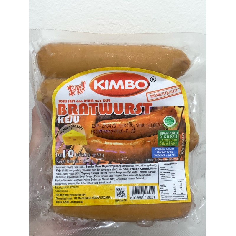 

KIMBO Sosis Keju Mini 500gr / Sosis Premium Isi Potongan Keju Cheddar Melimpah