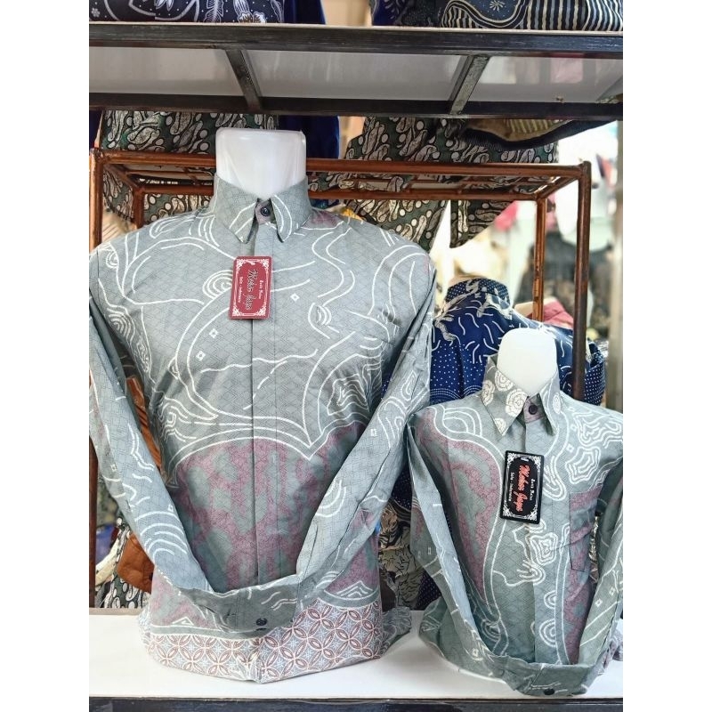 batik pasangan ayah dan anak hiju mint batik pasangan ayah dan anak hijau wardah