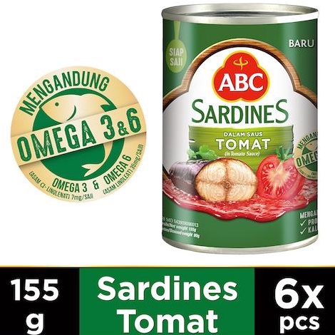 

Berkualitas ABC Sarden Saus Tomat 155 gr Multipack 6 pcs