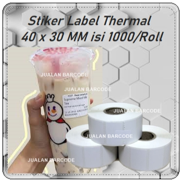 

KERTAS STIKER LABEL THERMAL 40x30 | 40 x 30 XPRINTER 360B 370B ISI 500 PCS CORE 1 INCH