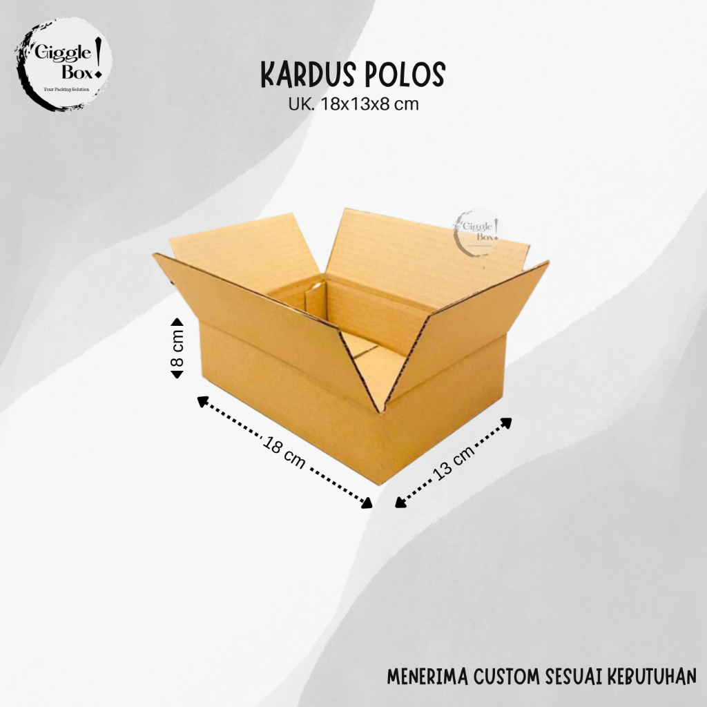 

Kardus box polos baru uk 18x13x8 cm