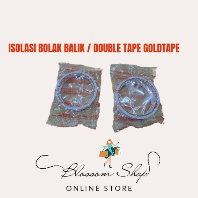 

Isolasi Bolak Balik / Double Tape Lem 2 Sisi merk Gold Tape 1/2" (12mm)