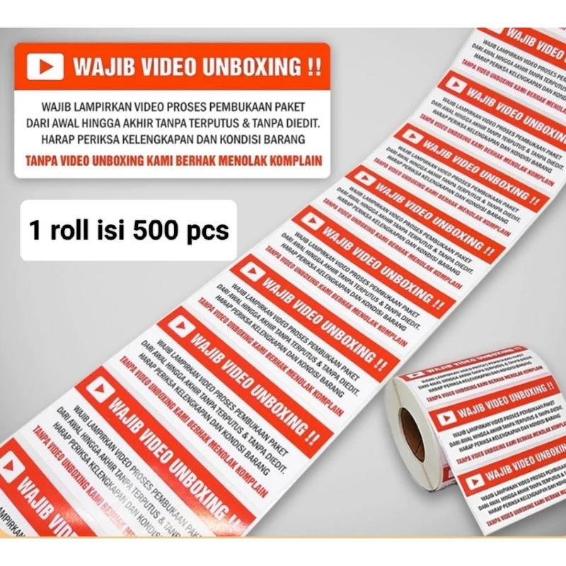 

STIKER UNBOXING TERMURAH 1 ROLL 500 PCS