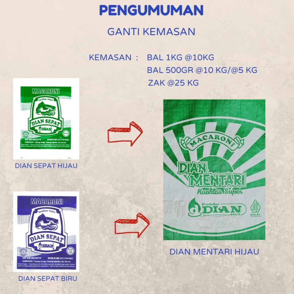 

MAKARONI MENTAH MEKAR | DIAN SEPAT HIJAU | MEKAR SEDANG PANJANG 10KG