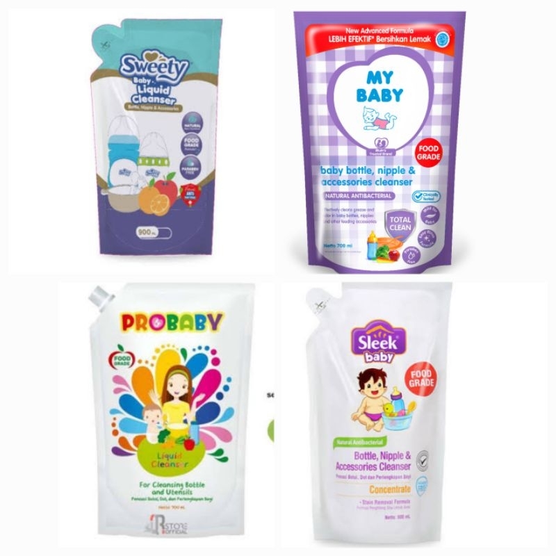 Sweety Baby Liquid Cleanser Bottle 900ml - Sleek Mybaby Probaby My baby Pro Baby Swety Sabun Cuci Bo