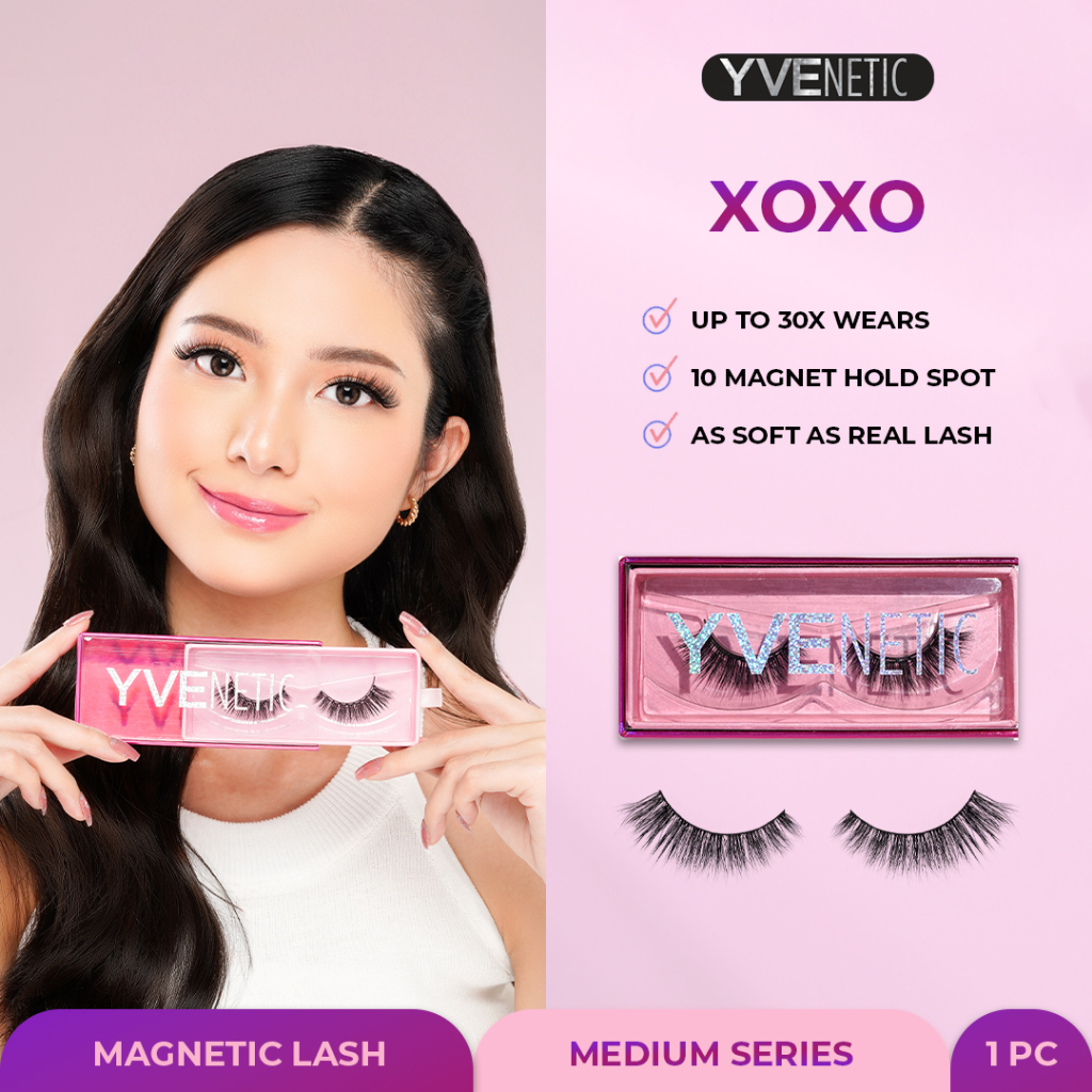 YVENETIC Xoxo (Medium) - Magnetic Eyelash | Bulumata Magnetik Tanpa Lem - Menggunakan Eyeliner Magne