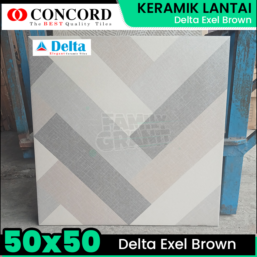 Keramik Kasar 50x50 Concord Delta Exel Brown Teras / Garasi KW1