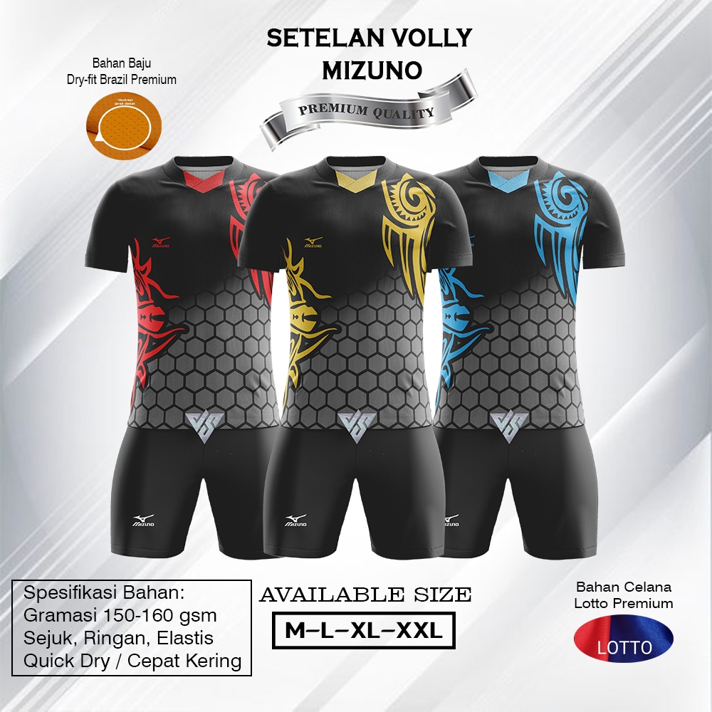 Baju Volly Pria Wanita Jersey Voli Putri Kaos Olahraga Setelan Voly Cewek Custom Printing Mizuno