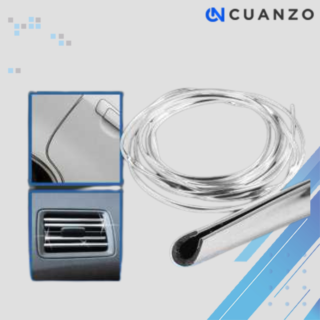 Lis Dekorasi Interior Mobil Moulding Chrome Trim Strip 4M / list Kaca Mobil Rush / list Pintu Mobil 