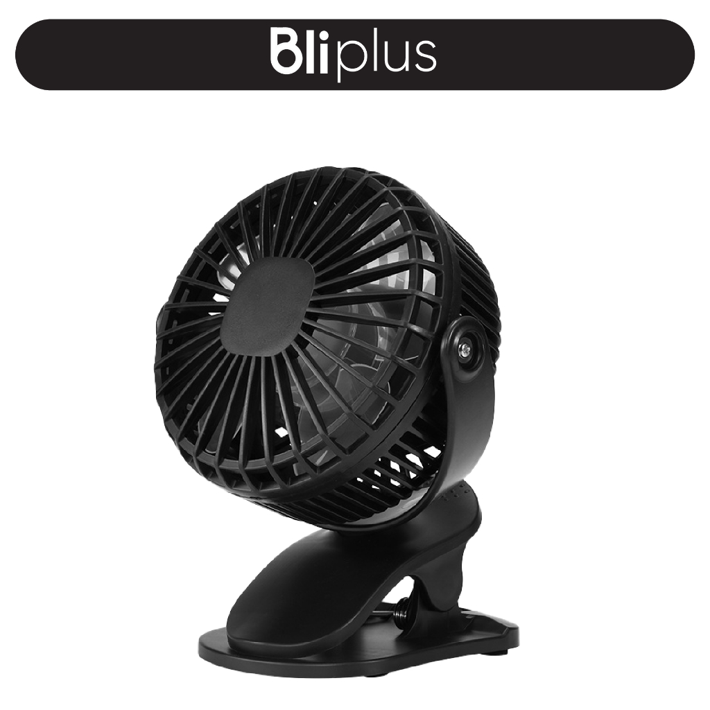 Kipas Angin Mini Jepit Dinding Portable USB  Clip Fan Base Rotation Original HM068