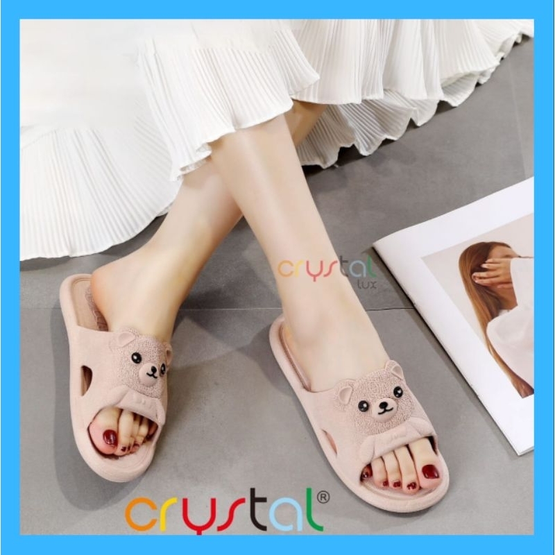 Kenzo- Sandal Selop Boneka/ Sandal Selop Wanita Animasi CL179-1 Mocca