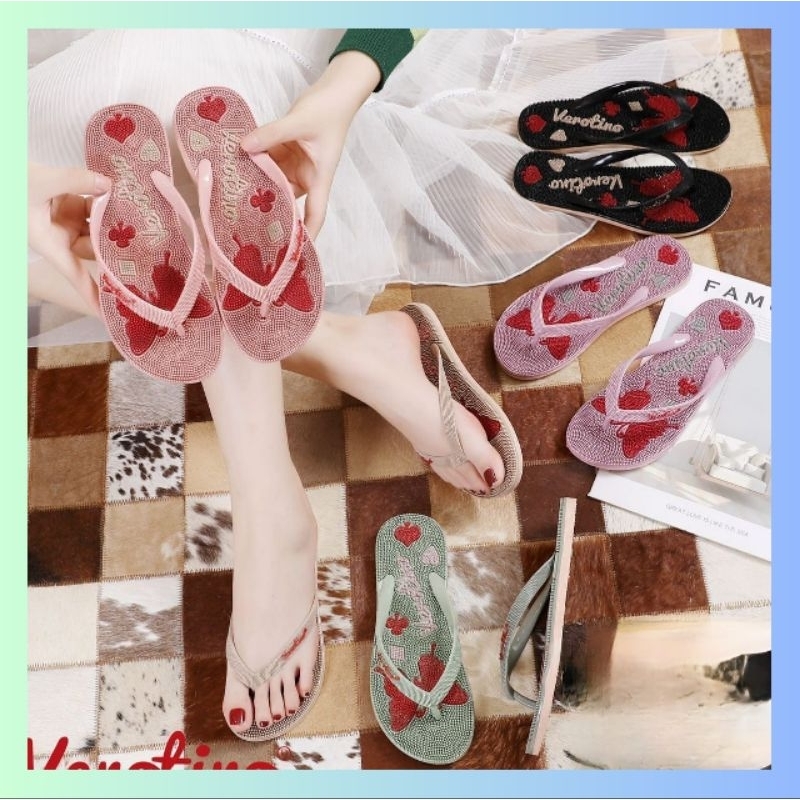 Kenzo- Sandal Jepit Wanita Verotino Sendal Jepit Rematik Sendal Duri Terapi Kesehatan Akupuntur Lent