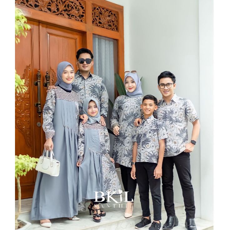 Sale plus Batik Couple Keluarga Gamis Batik Kombinasi Modern Kemeja Pria Lengan Panjang Gamis Terbar