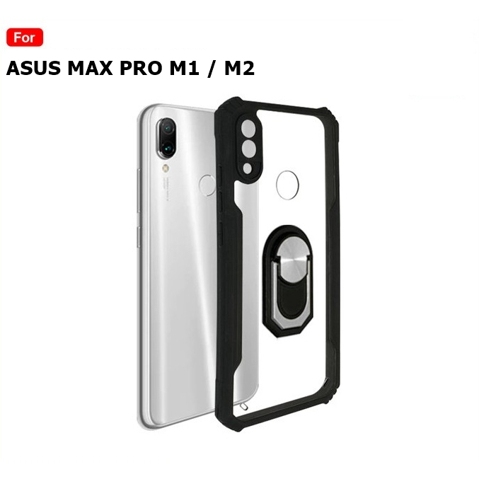 Case Asus Zenfone MAX PRO M1 M2  XUNDD i-Ring Standing Transparan CLEAR Armor Fuze Bening Kickstand