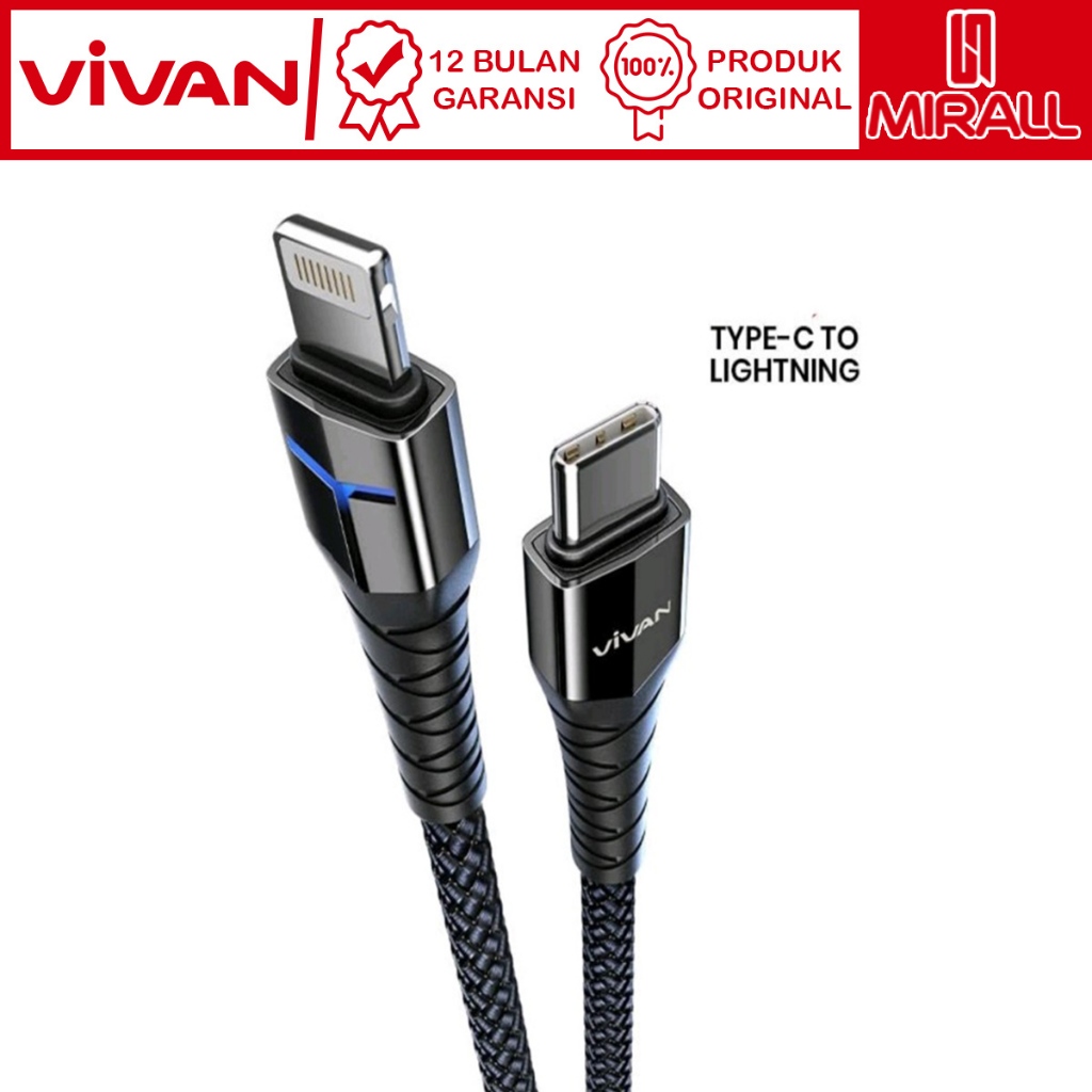 VIVAN VFCL120 Kabel Vivan USB-C to Lightning TypeC to Lightning Gaya Armor 27W 1,2M Quick Original