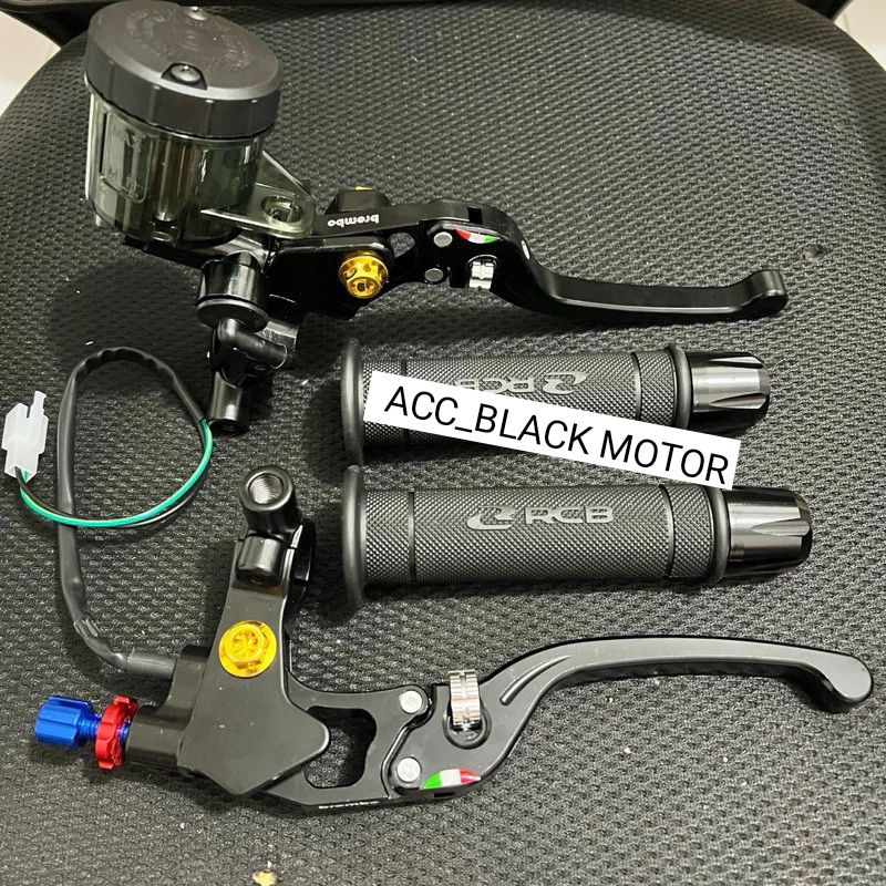 PAKET HANDLE MASTER REM RCS 98 1 TABUNG BIG SMOKE + HANDGRIP RCB HG55 + JALU STANG CNC UNIVERSAL / V