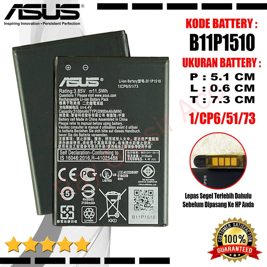 Baterai Original ASUS Zenfone 3 Go TV 5.5 Inchi ZB551KL X013D X007D ZE552KG B11P1510